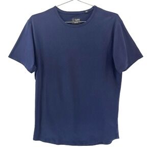 CUTS Men's Curve Hem Crew Neck T-shirt • Medium • navy blue